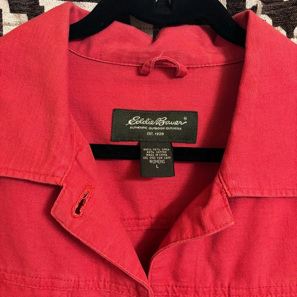 Women’s Vintage Eddie Bauer Button Up Jacket, Size L, 55% Linen 45% Cotton - Picture 3 of 9